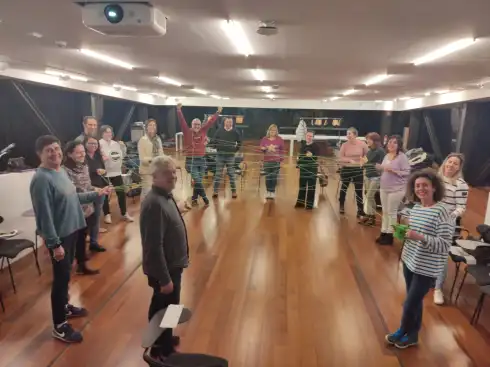 Dinámica de liderazgo con equipo en Logroño